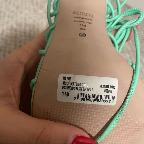 NWT SCHUTZ Heyde Gladiator Ankle Wrap Square Toe Heel Sandals- Size 11 - Picture 9 of 11